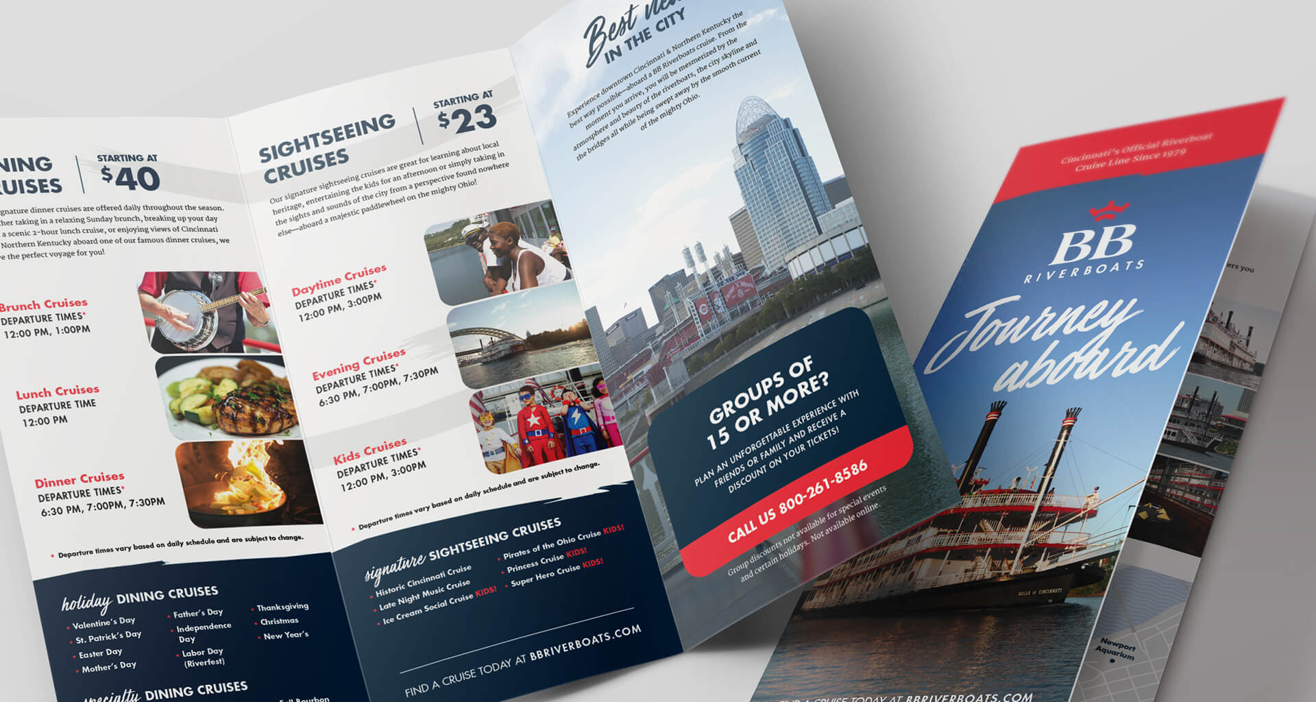 Brand pamphlet created for BB Riverboats