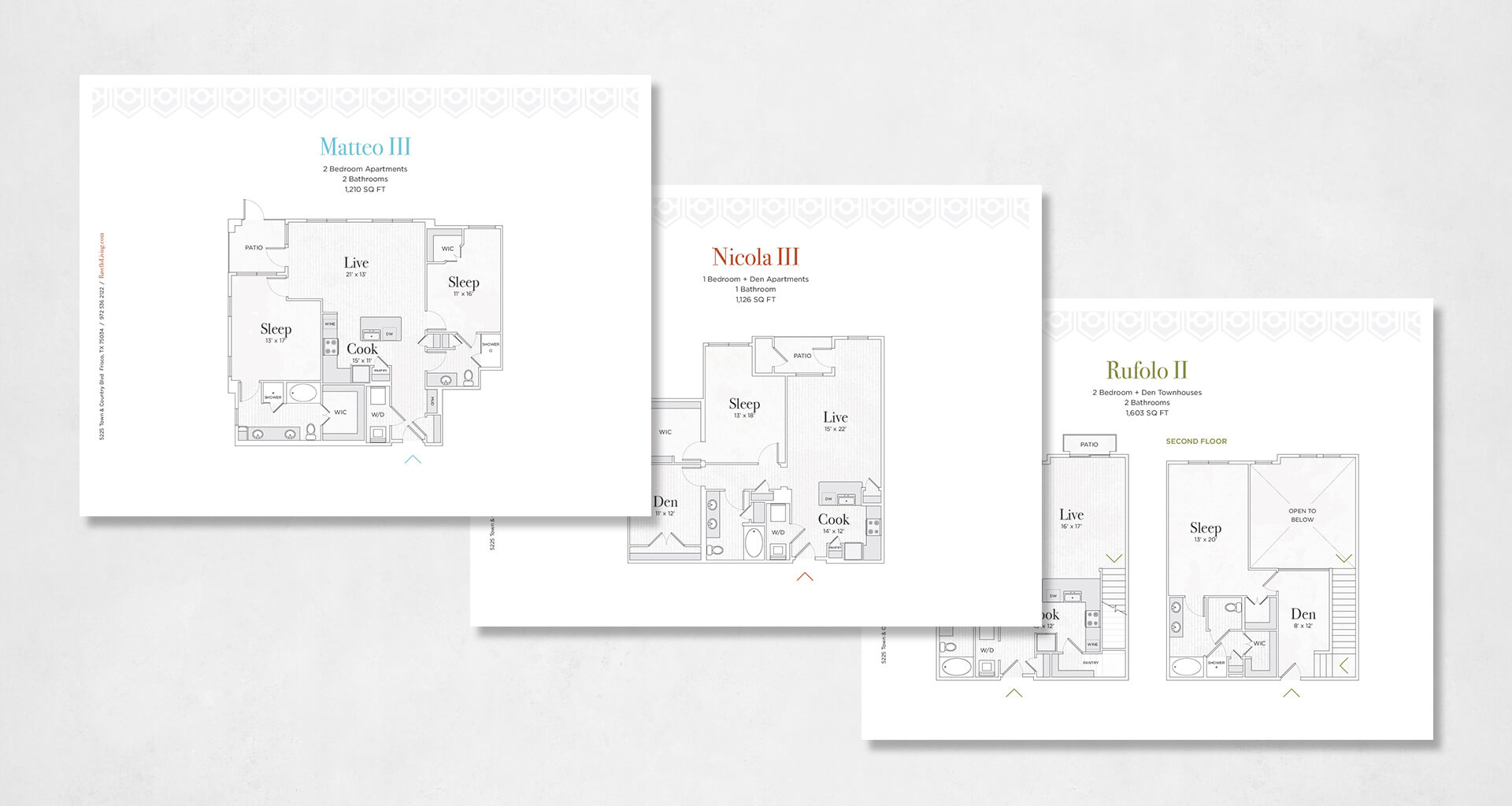 Ravello Stonebriar floorplans designed by Bluestone Creative