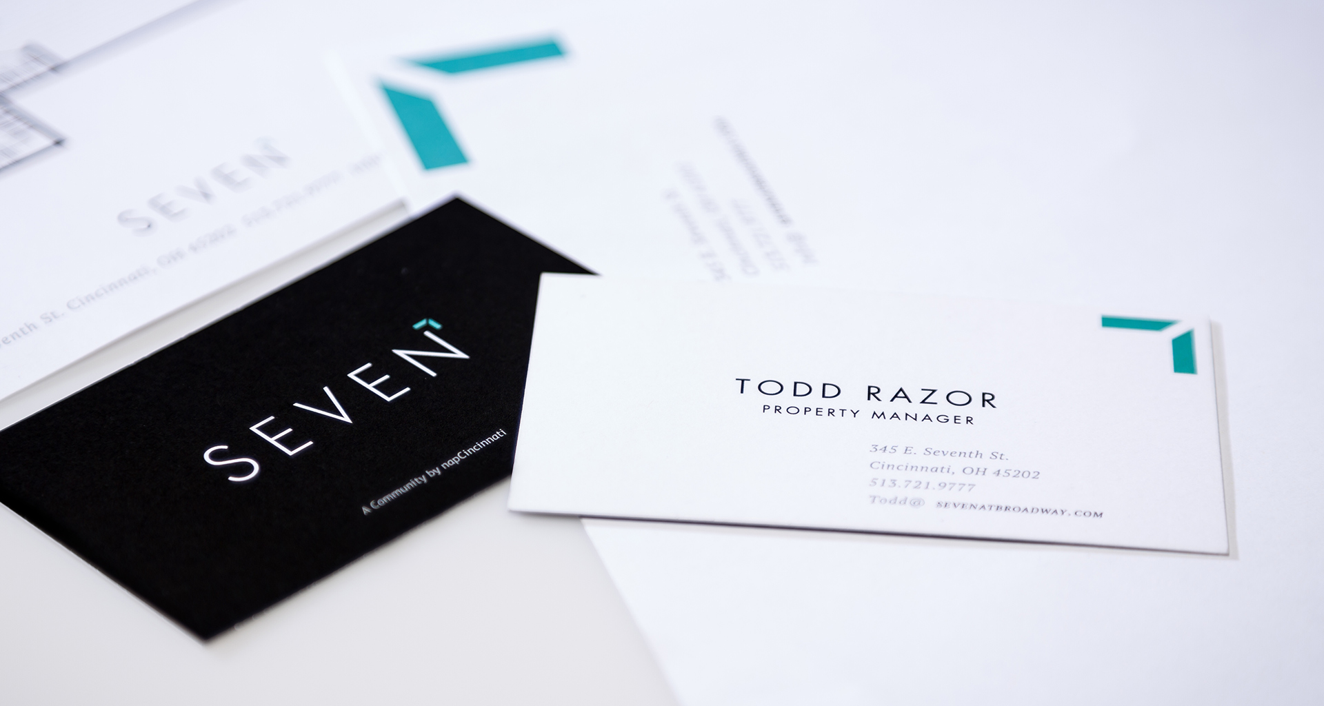 Seven at Broadway business cards